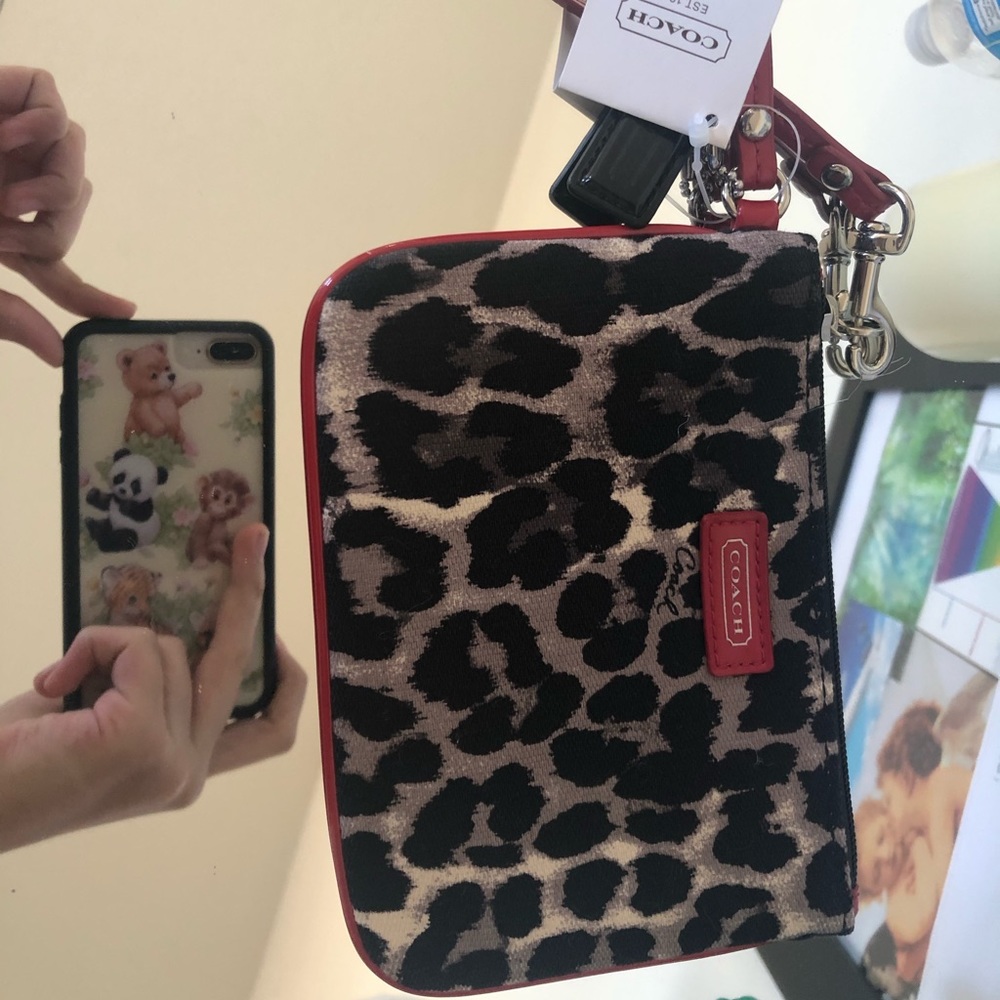 Coach cheetah print wristlet!